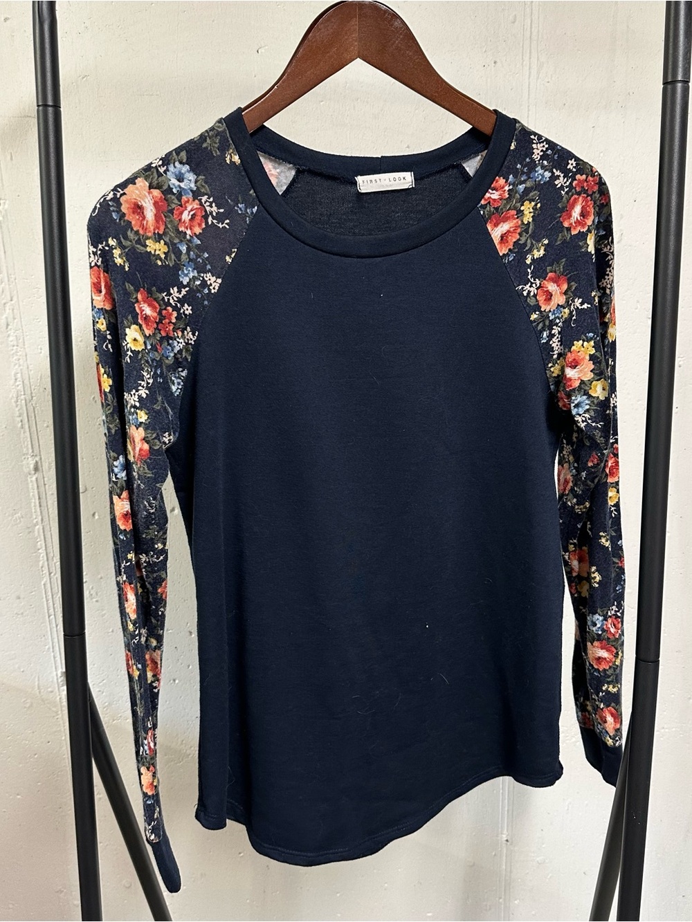 First Look Navy Long Sleeve with Floral Sleeves 🇺🇸